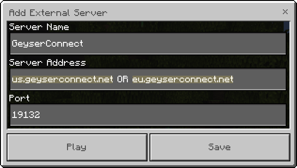 Add External Server